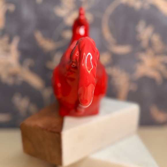 Estate Threshold Red Ceramic Rooster Creamer - Picture 4 of 7